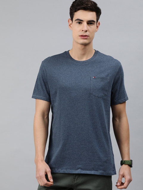 

Tommy Hilfiger Men Navy Blue Solid Round Neck T-shirt