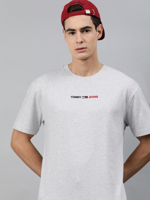 

Tommy Hilfiger Men Grey Printed Round Neck Organic Cotton T-shirt