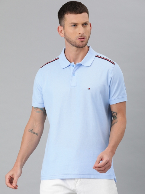 

Tommy Hilfiger Men Blue Solid TH Cool Polo Collar T-shirt