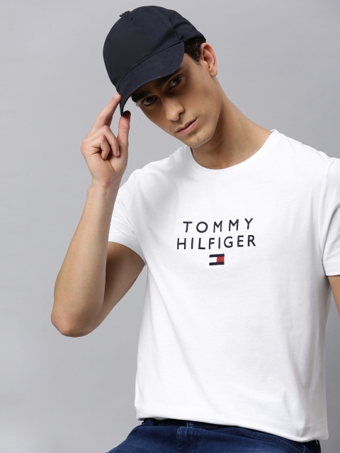 

Tommy Hilfiger Men White Embroidered Pure Cotton Round Neck T-shirt