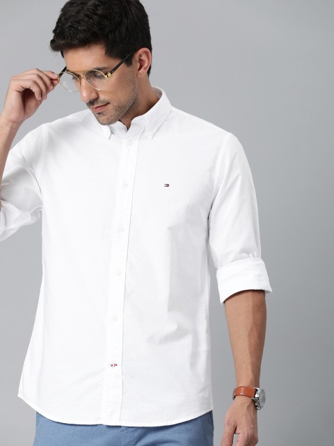 

Tommy Hilfiger Men White Organic Cotton Solid Casual Shirt