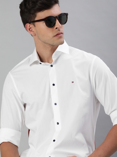 

Tommy Hilfiger Men White Regular Fit Solid Pure Cotton Casual Shirt