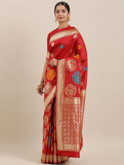 

Mitera Red Woven Design Banarasi Saree