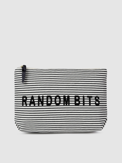 

Accessorize Navy Blue & Off-White Striped Clutch