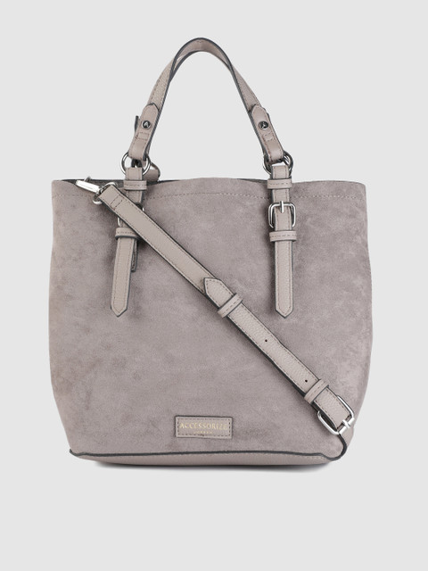 

Accessorize Grey Solid Handheld Bag