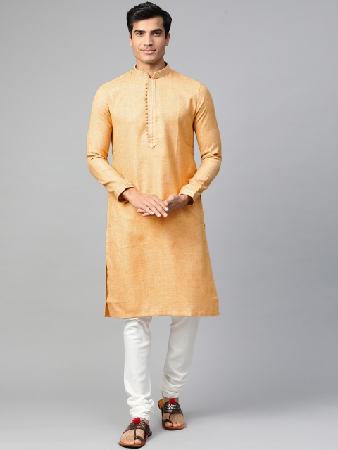 

Manthan Men Beige Solid Straight Kurta