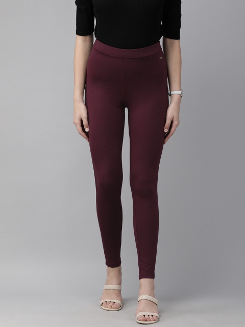 

Park Avenue Women Violet Solid Jeggings