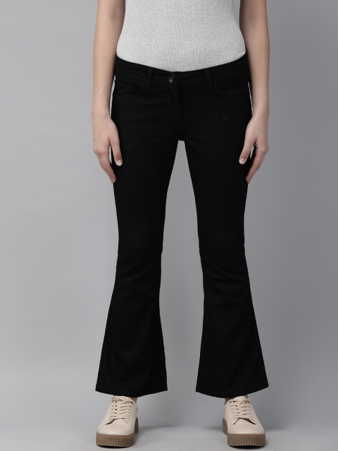 

Park Avenue Women Black Bootcut Mid-Rise Clean Look Stretchable Jeans