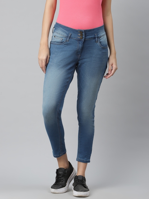 

Park Avenue Women Blue Power Skinny Fit High-Rise Clean Look Cropped Jeans