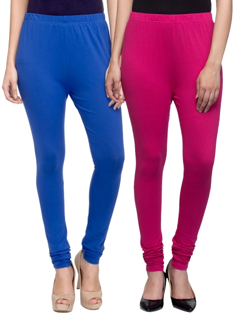 

Laabha Pack of 2 Churidar Leggings, Blue