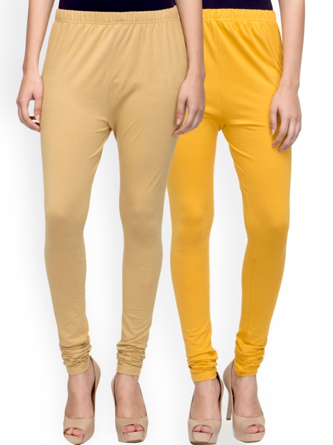 

Laabha Pack of 2 Churidar Leggings, Yellow