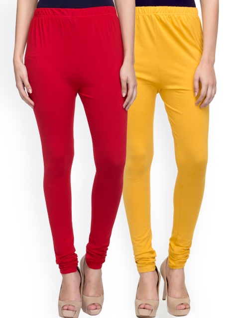 

Laabha Pack of 2 Churidar Leggings, Yellow