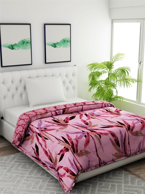 

Salona Bichona Pink & Purple Floral AC Room 120 GSM Single Bed Comforter