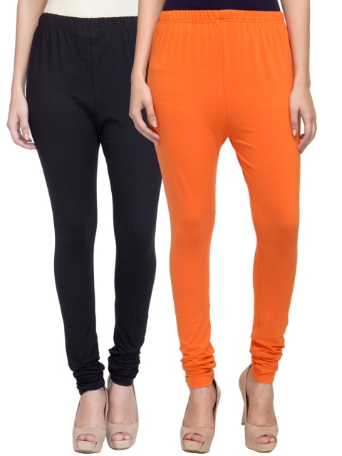 

Laabha Pack of 2 Churidar Leggings, Orange