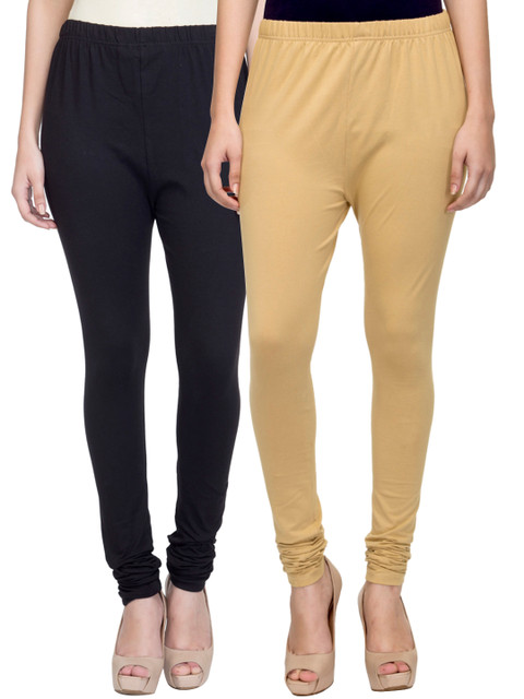 

Laabha Pack of 2 Churidar Leggings, Black