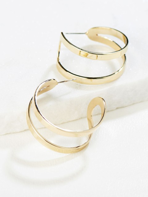 

Runway Ritual Gold-Plated Contemporary Drop Earrings