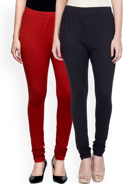 

Laabha Pack of 2 Churidar Leggings, Maroon