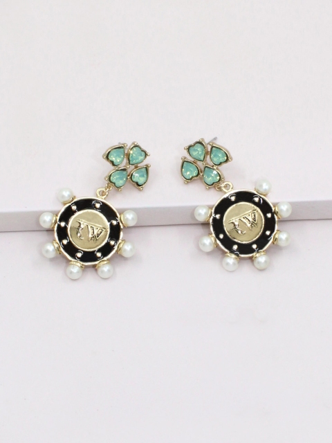

Runway Ritual Gold-Plated & Blue Geometric Drop Earrings