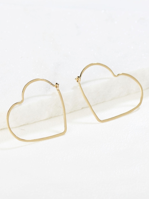 

Runway Ritual Gold-Toned Heart Shaped Hoop Earrings