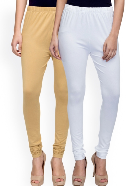 

Laabha Pack of 2 Churidar Leggings, White
