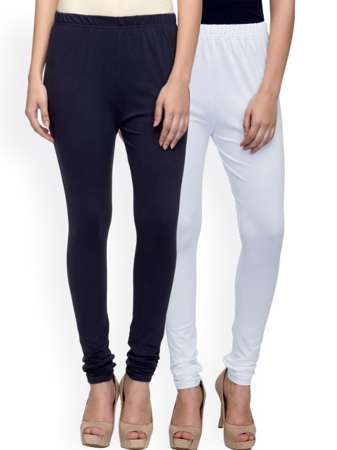 

Laabha Pack of 2 Churidar Leggings, White