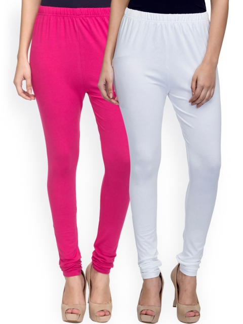 

Laabha Pack of 2 Churidar Leggings, Pink