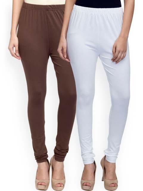 

Laabha Pack of 2 Churidar Leggings, Brown