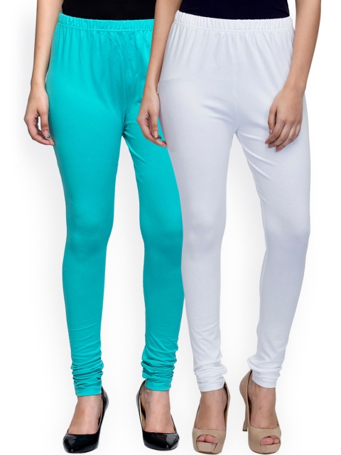 

Laabha Pack of 2 Churidar Leggings, Blue