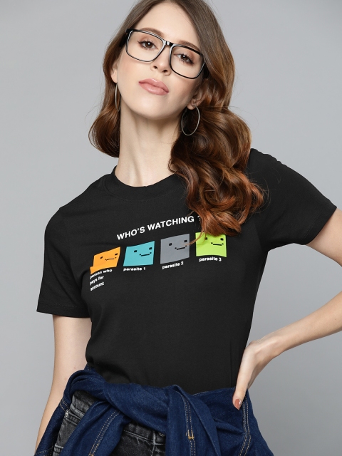 

Kook N Keech Women Black Printed T-shirt
