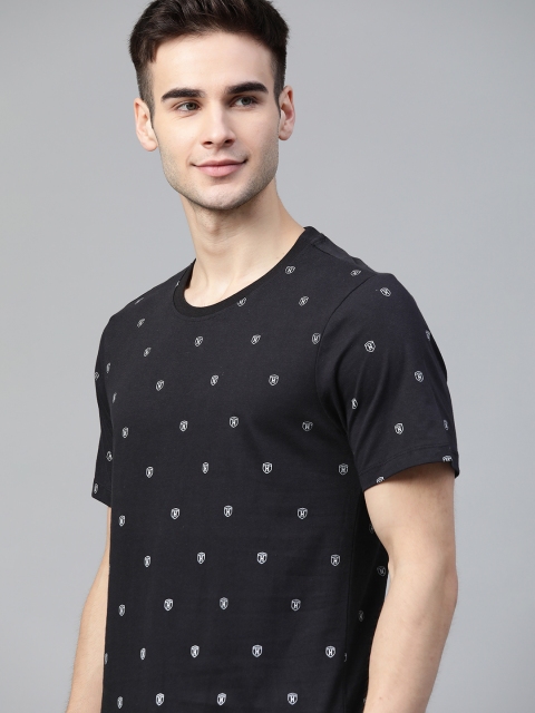 

Harvard Men Black White Cotton Brand Logo Printed Pure Cotton T-shirt