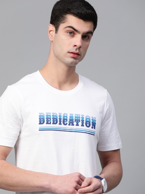 

Harvard Men White & Blue Typography Printed T-shirt