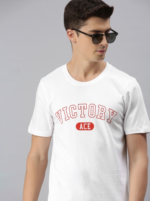 

Harvard Men White Red Typography 1 Printed Pure Cotton T-shirt