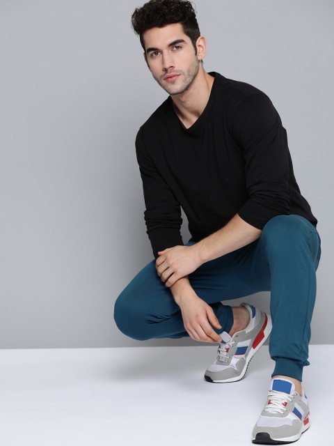 

Harvard Men Teal Blue Solid Pure Cotton Knitted Joggers