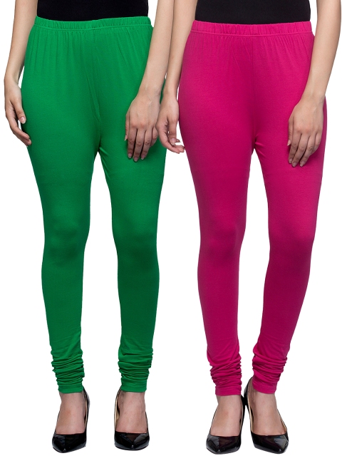 

Laabha Pack of 2 Churidar Leggings, Pink