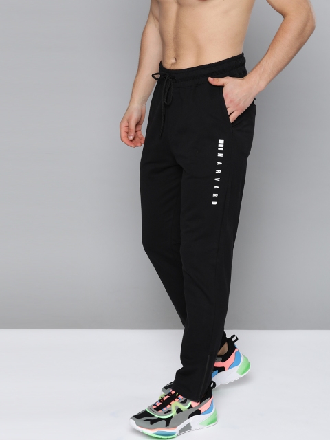 

Harvard Men Black Solid Pure Cotton Track Pants