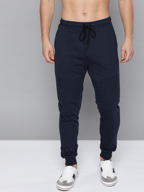 

Harvard Men Navy Blue Solid Pure Cotton Joggers