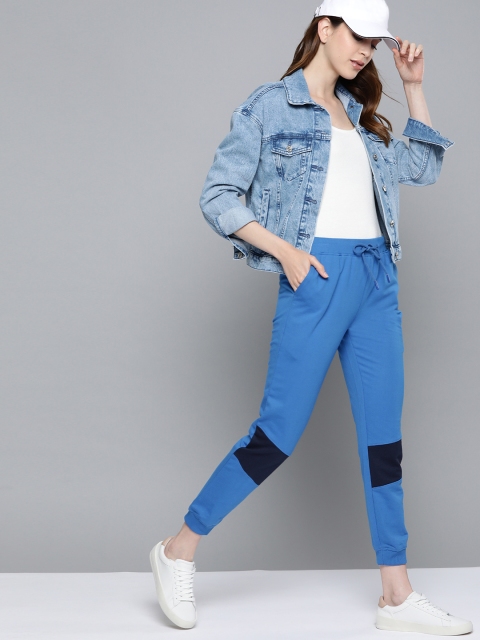 

Harvard Women Blue Solid Cotton Joggers