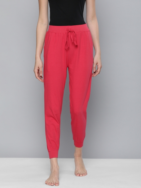 

HERE&NOW Woman's Red Solid Lounge Pants