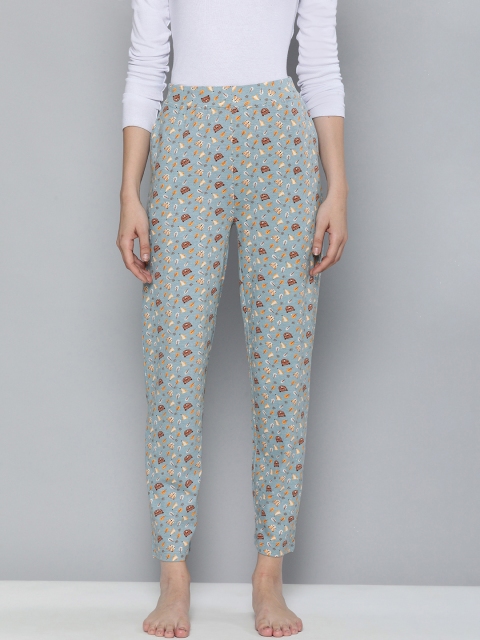 

HERE&NOW Woman's Grey and Brown Printed Lounge Pants