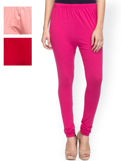 

Laabha Pack of 3 Churidar Leggings, Magenta