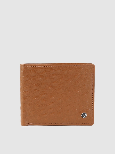 

Allen Solly Men Tan Brown Textured Leather Two Fold Wallet