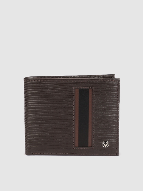 

Allen Solly Men Brown Textured Leather Two Fold Wallet