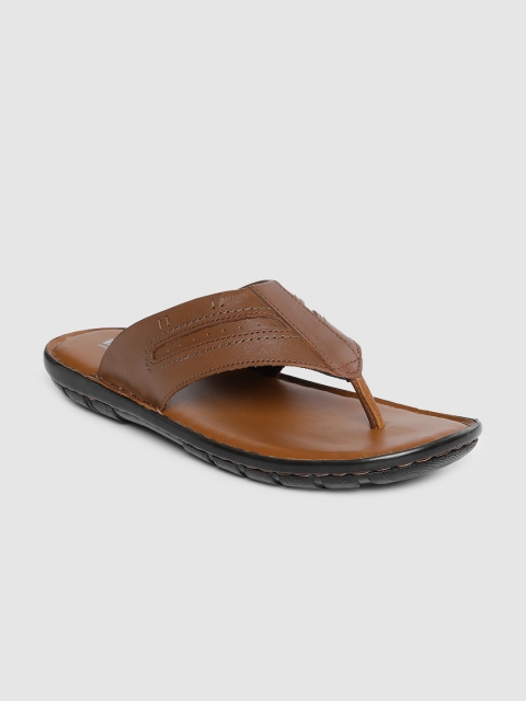 

Ventoland Men Tan Brown Solid Leather Comfort Sandals