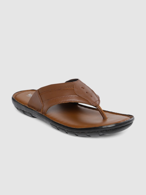 

Ventoland Men Tan Brown Solid Leather Comfort Sandals