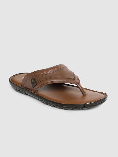 

Ventoland Men Tan Brown Solid Leather Comfort Sandals