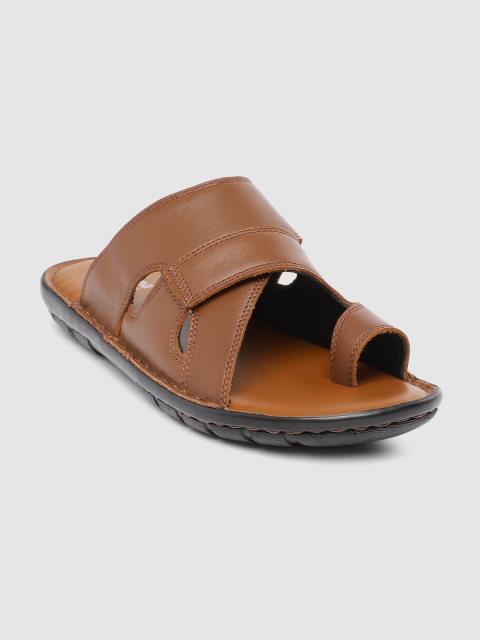 

Ventoland Men Tan Brown Solid Leather Comfort Sandals