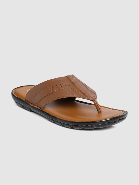 

Ventoland Men Tan Brown Solid Leather Comfort Sandals