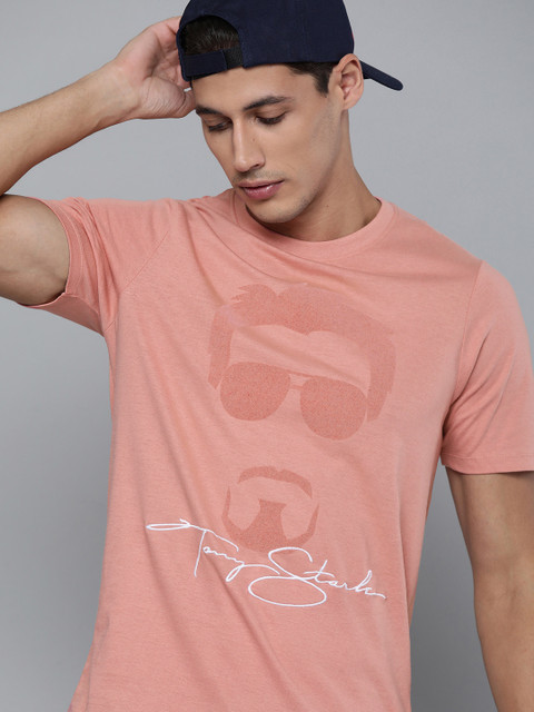 

Kook N Keech Marvel Men Pink Pure Cotton Iron Man Embossed Print T-shirt