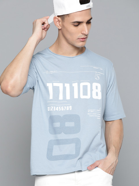 

Kook N Keech Men Blue & White Pure Cotton Typography Printed T-shirt