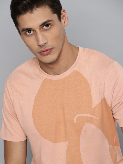 

Kook N Keech Disney Men Peach-Coloured Mickey Mouse Printed T-shirt, Pink
